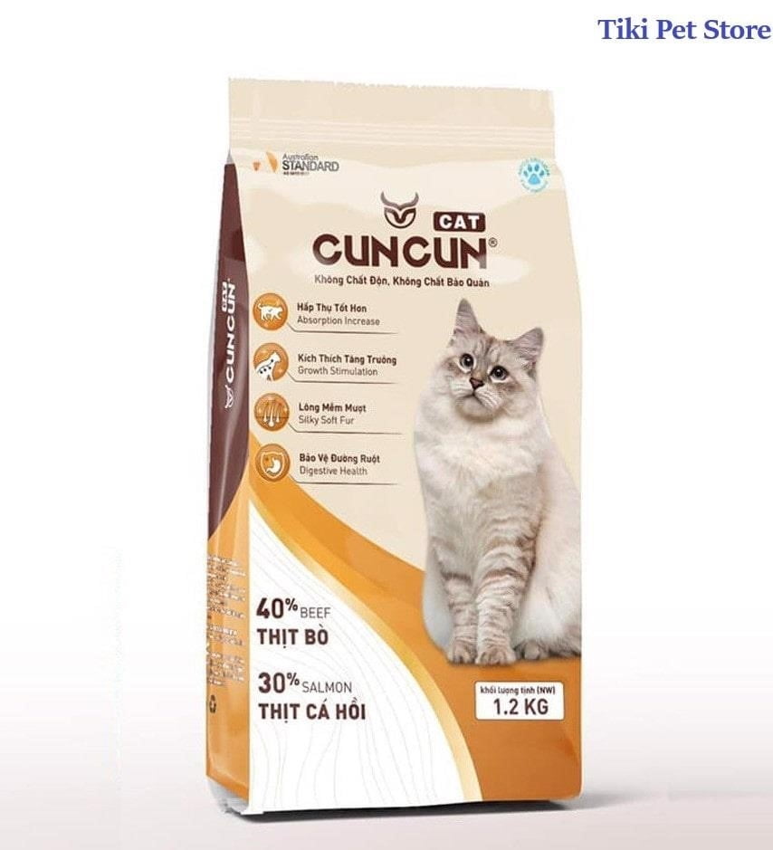Hạt CunCun cho mèo là sản phẩm được làm từ các nguồn protein chất lượng cao như thịt bò, cá hồi, khoai tây,