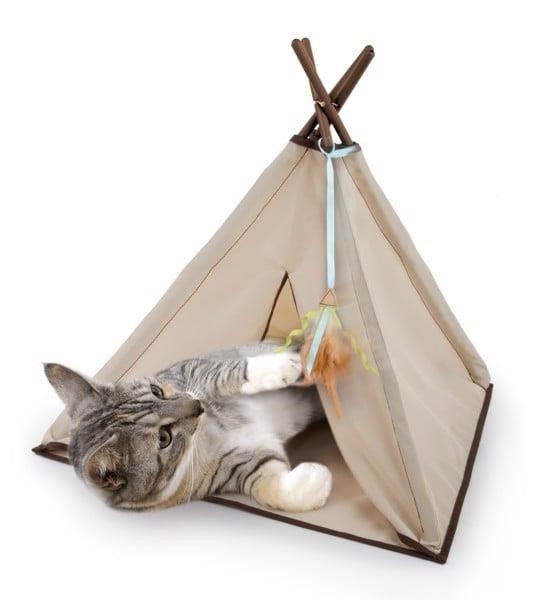 Tự tay may một chiếc lều vải đơn giản để mèo của bạn có một nơi nghỉ ngơi thoải mái.
