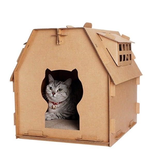 Cách làm một chỗ nghỉ ngơi cho mèo bằng một chiếc thùng carton rất đơn giản.