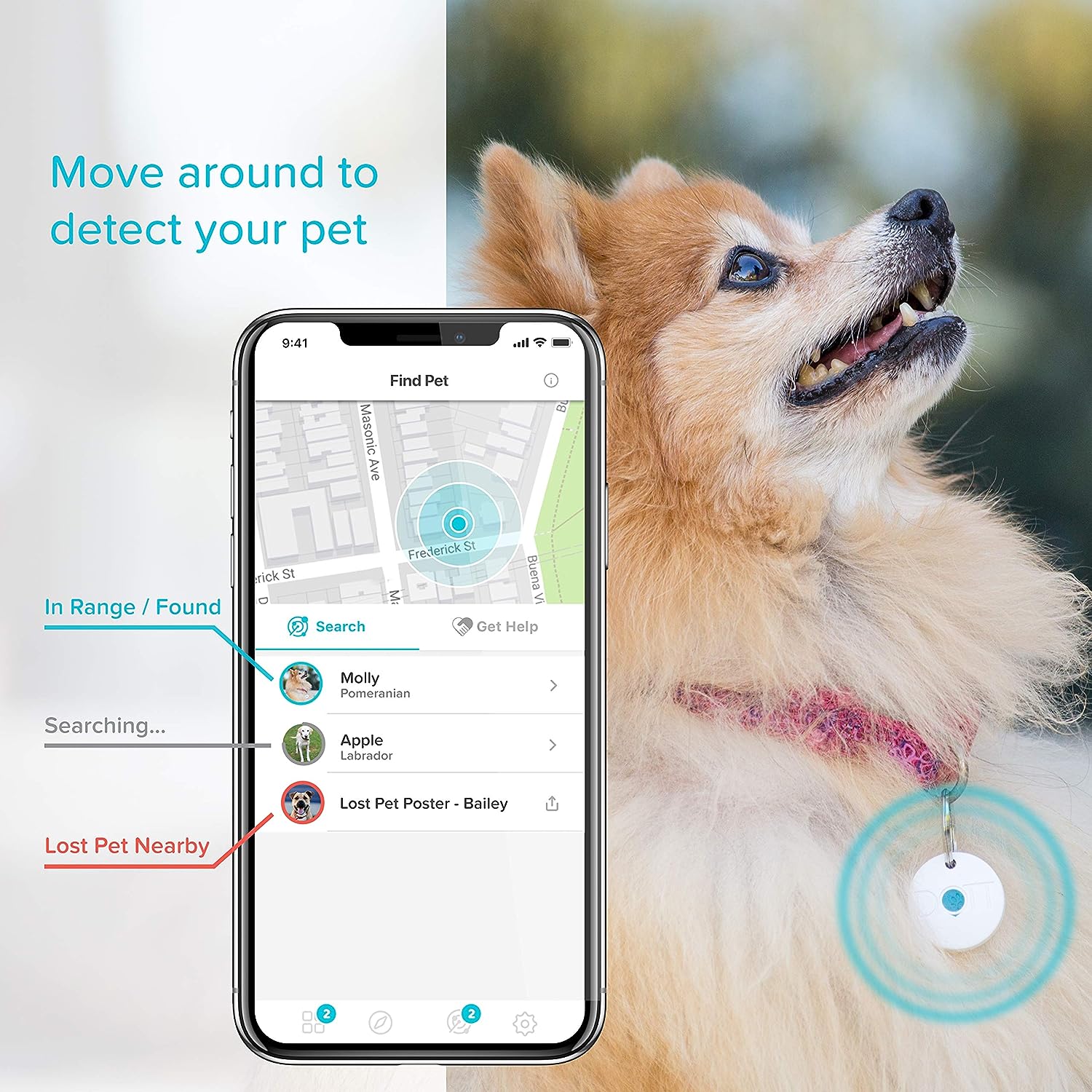 DOTT The Smart Dog Tag cho phép bạn theo dõi vị trí của thú cưng khi nằm trong phạm vi được chỉ định